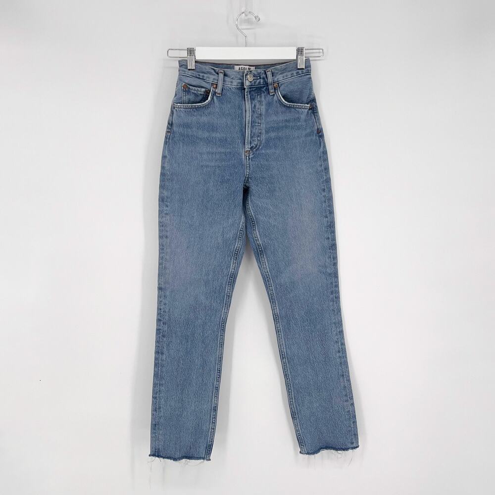 AGOLDE Remy High Rise Straight Jeans Women’s Size 23 Renewable Raw Hem - Picture 2 of 6